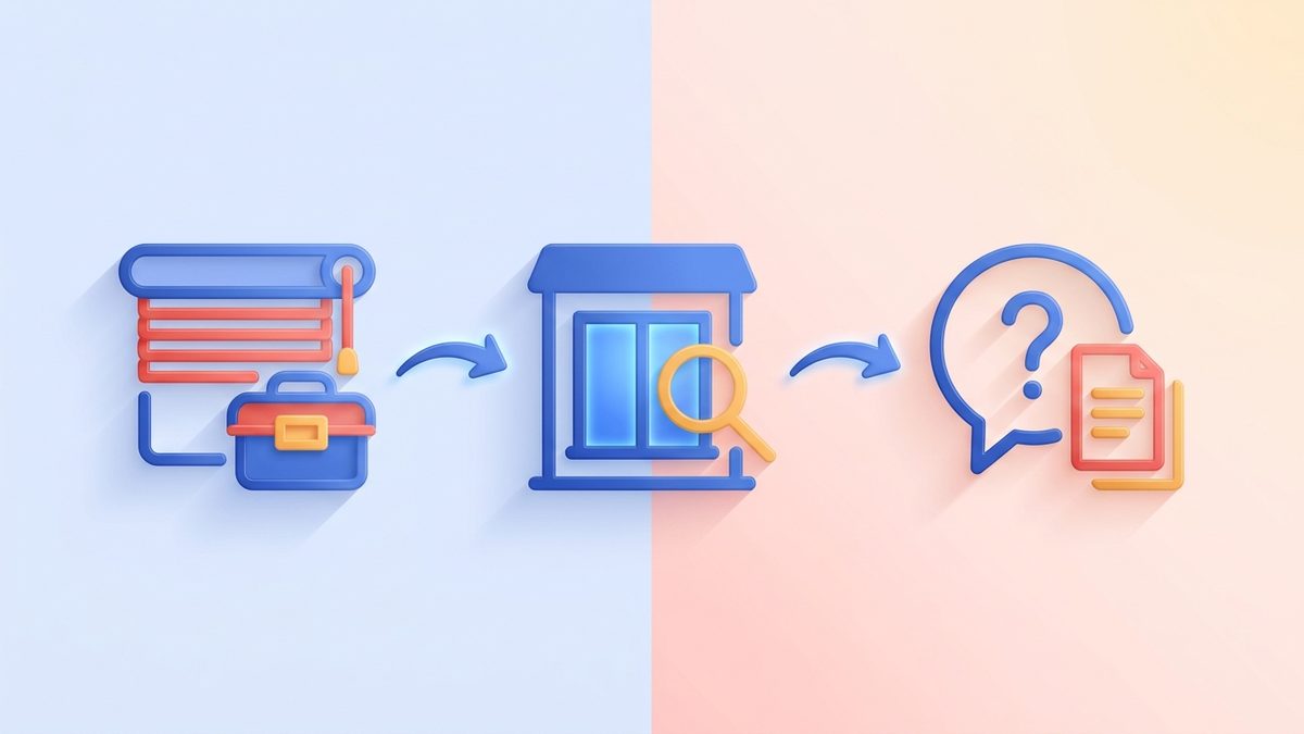 블라인드·커튼 시공, 견적 문의를 늘리는 노출 준비 관련 일러스트 1